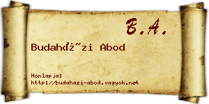 Budaházi Abod névjegykártya